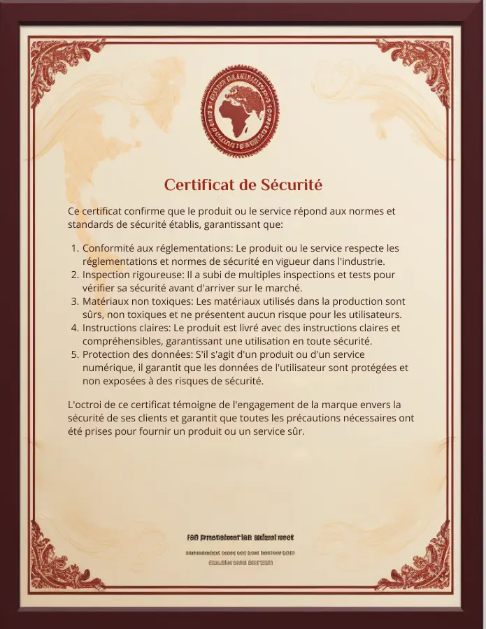 Certificat de sécurité de Visiorax